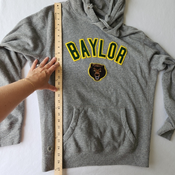 Baylor Bears University Hooded Sweatshirt Gray Letterman Soft Cozy Large - Picture 12 of 14